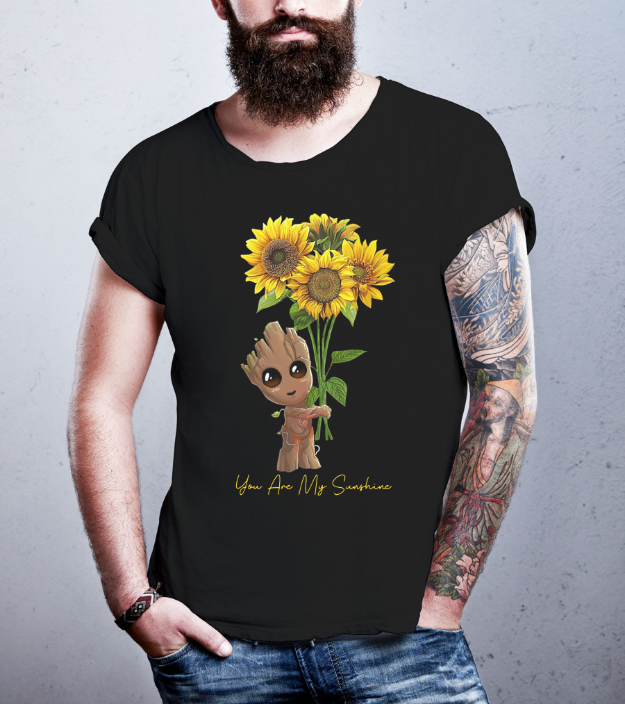 Baby Groot Holding Sunflowers You Are My Sunshine T-Shirt