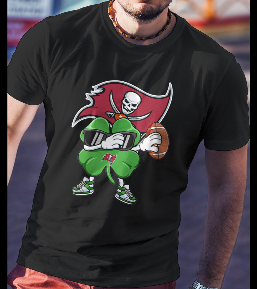 Tampa Bay Buccaneers Lucky Clover Football T-Shirt