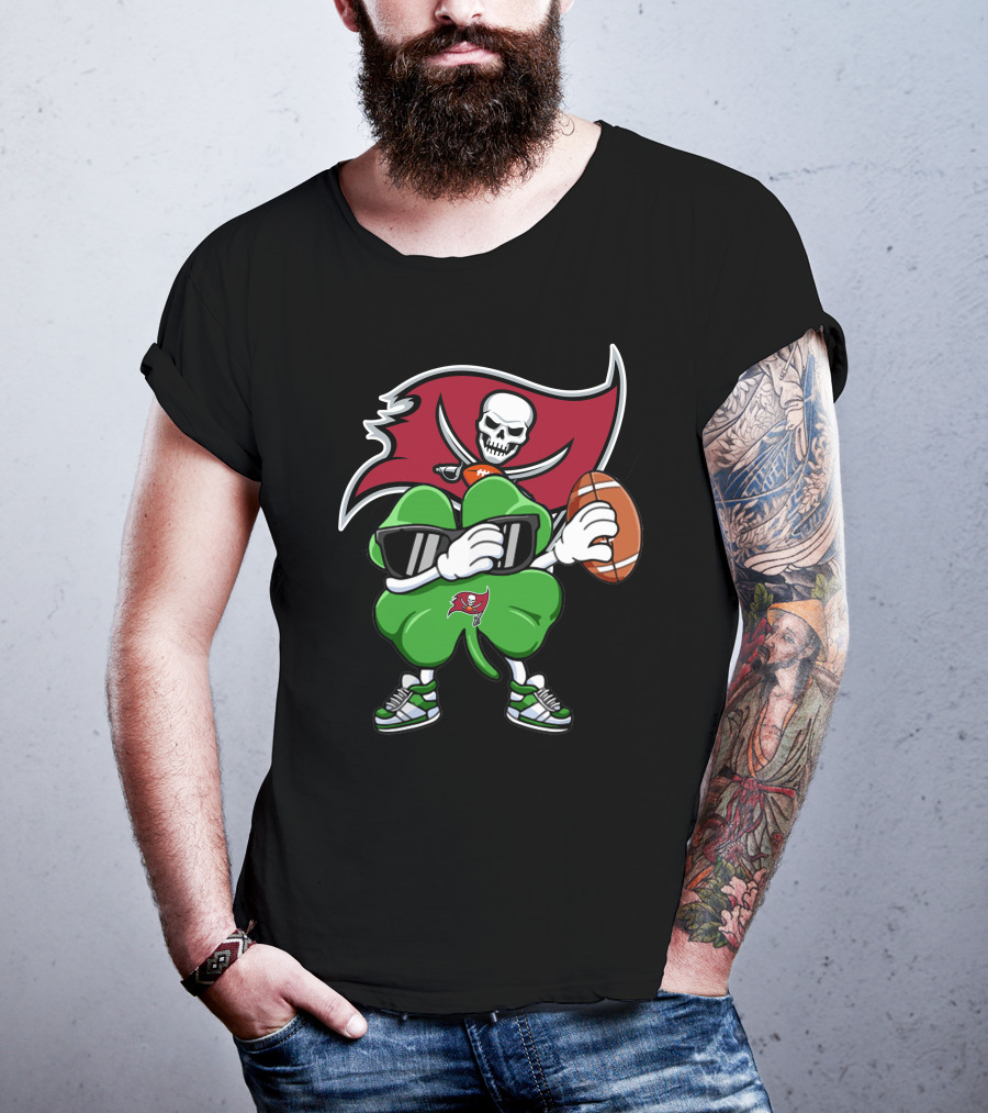 Tampa Bay Buccaneers Lucky Clover Football T-Shirt