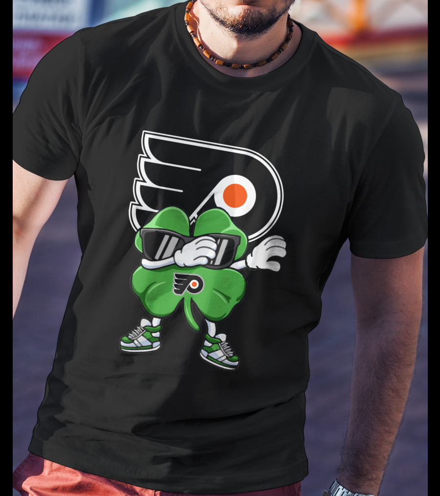 Philadelphia Flyers Clover Dab With Mascot Sneakers And Shades T-Shirt