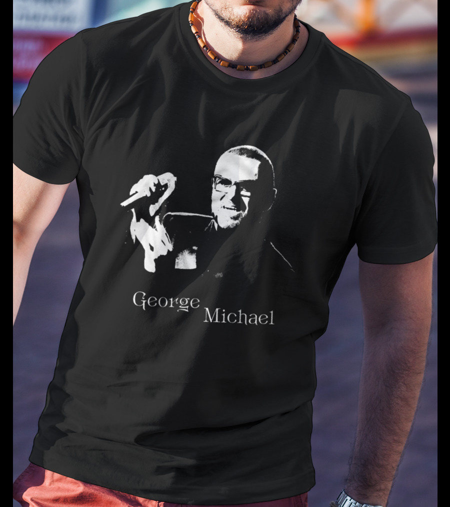 George Michael Monochrome Microphone T-Shirt
