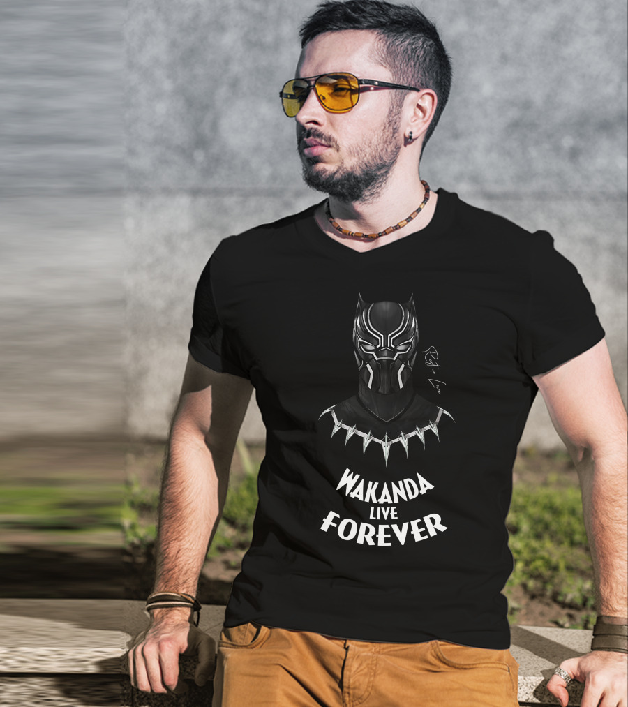 BlxckPantherWakanda BPW2908 Wakanda Live Forever T-Shirt