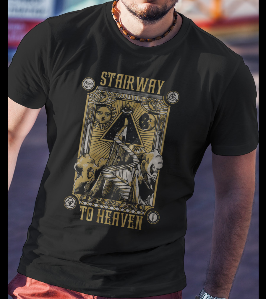 Stairway To Heaven Zoso Sun Moon Pyramid Eye T-Shirt