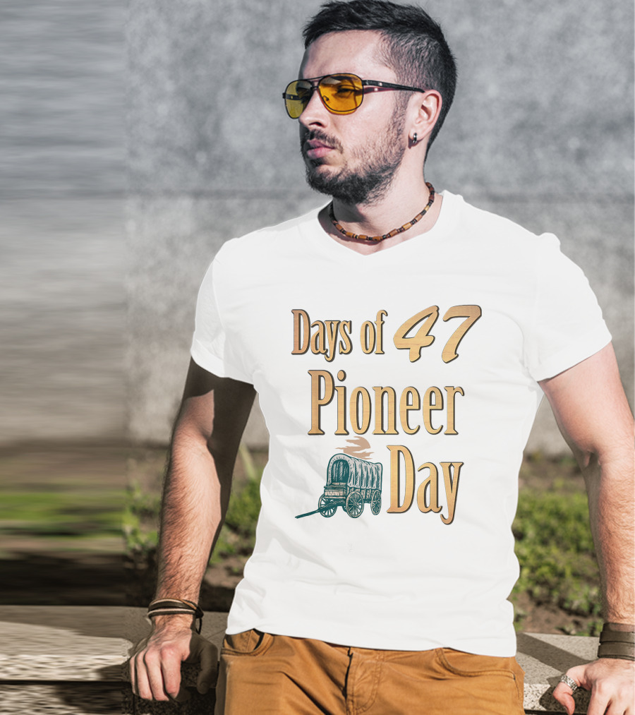 Days Of 47 Pioneer Day Covered Wagon T-Shirt
