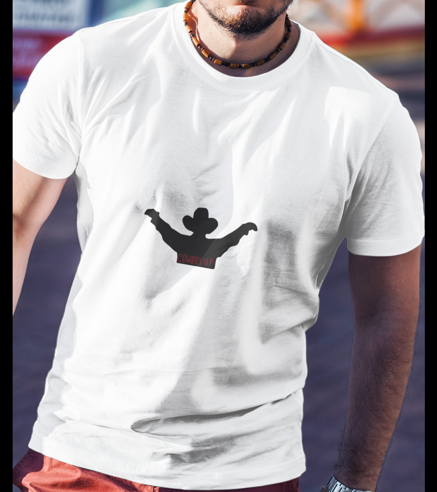 Cowboy Up Silhouette With Raised Arms T-Shirt
