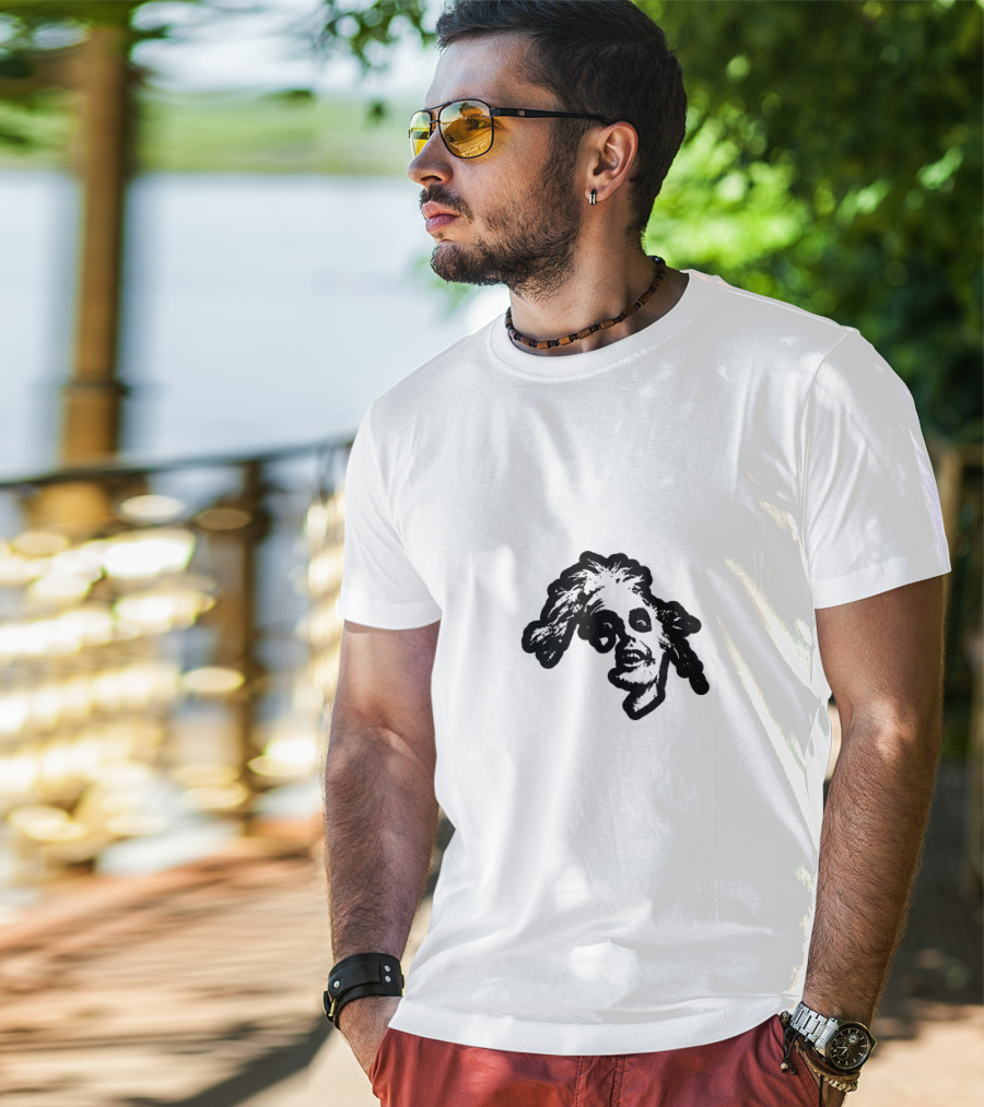 Beetlejuice Face Distorted Black And White Character Expression T-Shirt