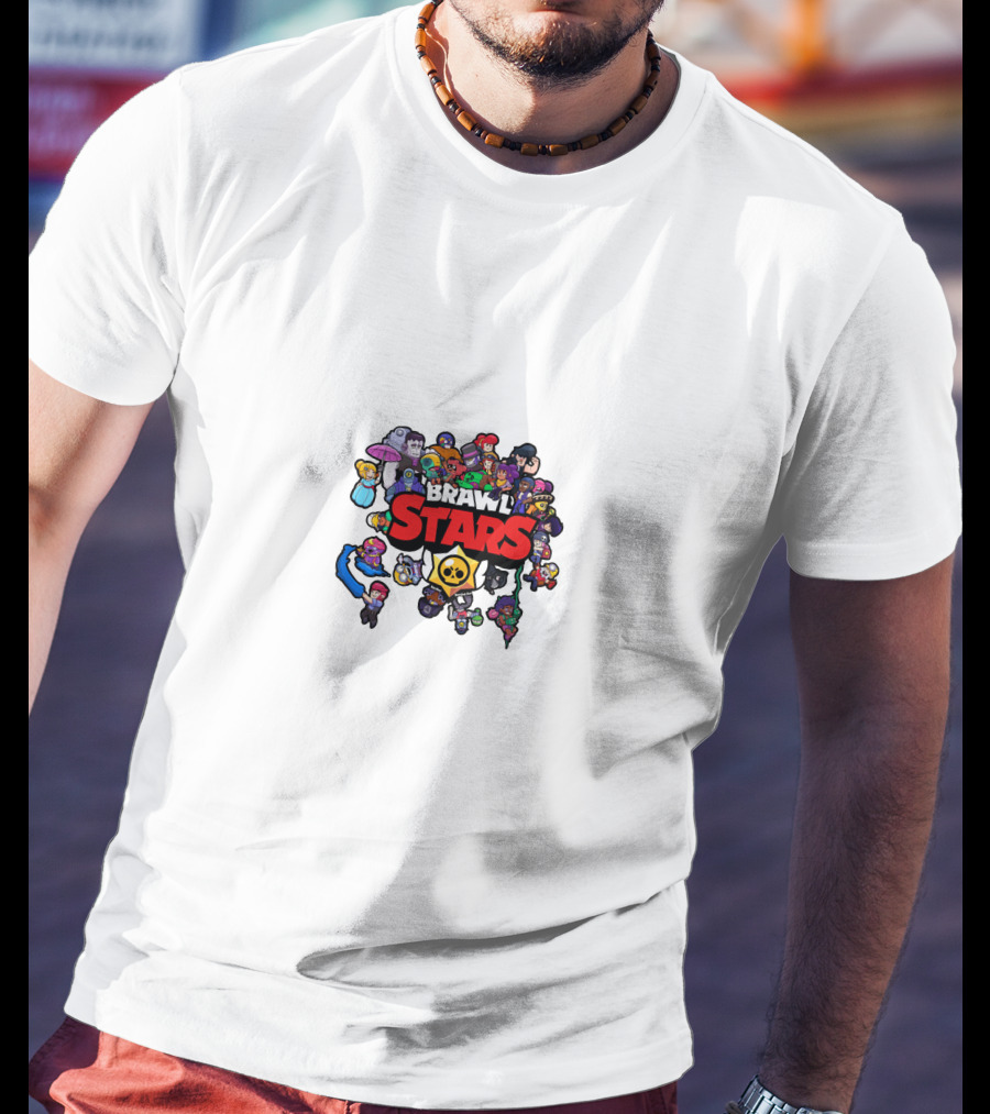 Brawl Stars Characters Collage With Iconic T-Shirt