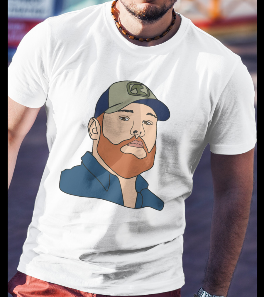 Luke Combs Portrait Hat And Beard T-Shirt