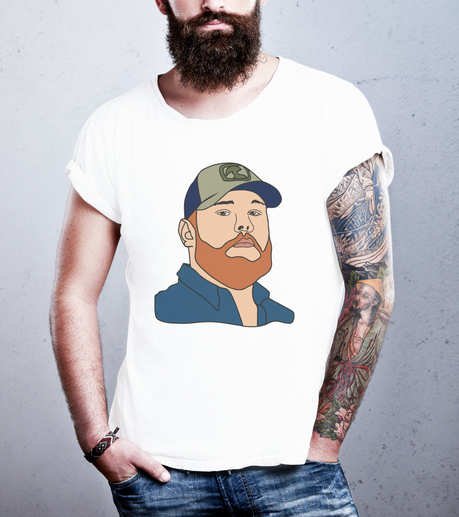 Luke Combs Portrait Hat And Beard T-Shirt