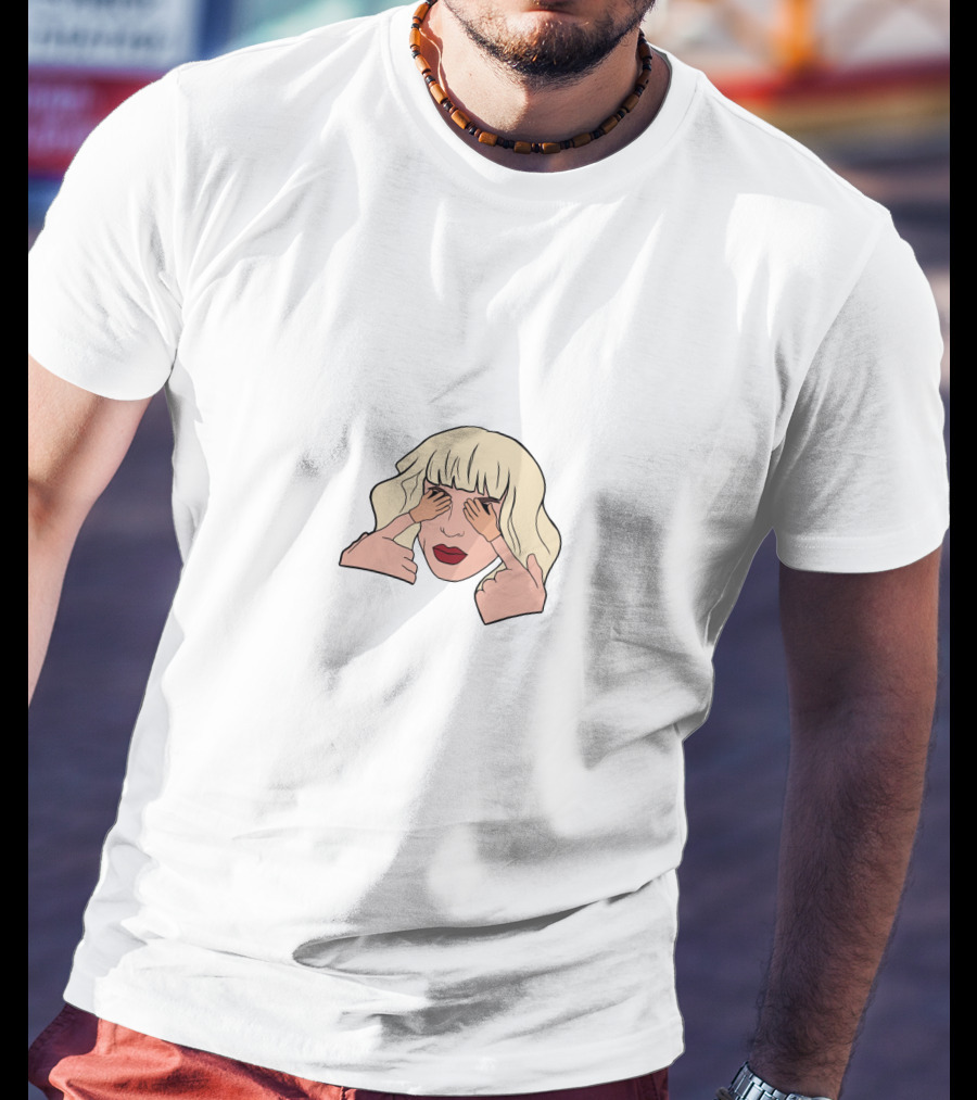 Drag Queen Blonde Hair Hands Covering Eyes T-Shirt