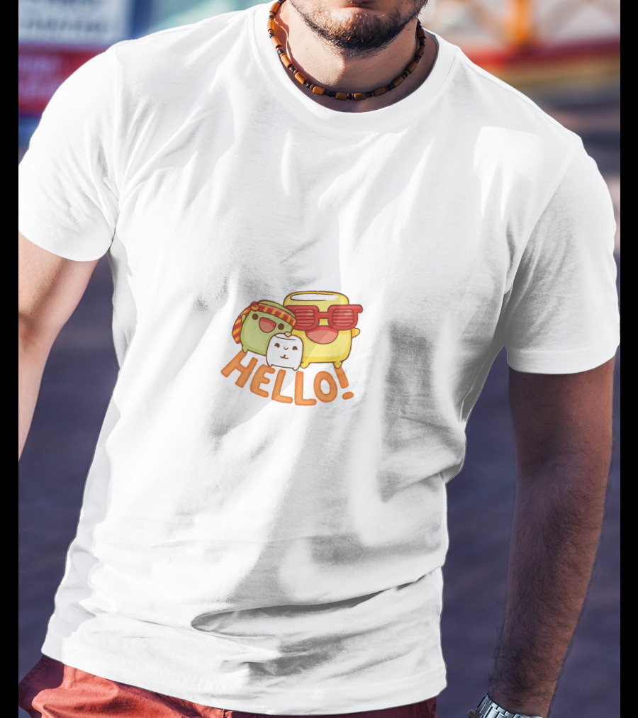 HELLO Marshmello Cute Cartoon Characters T-Shirt