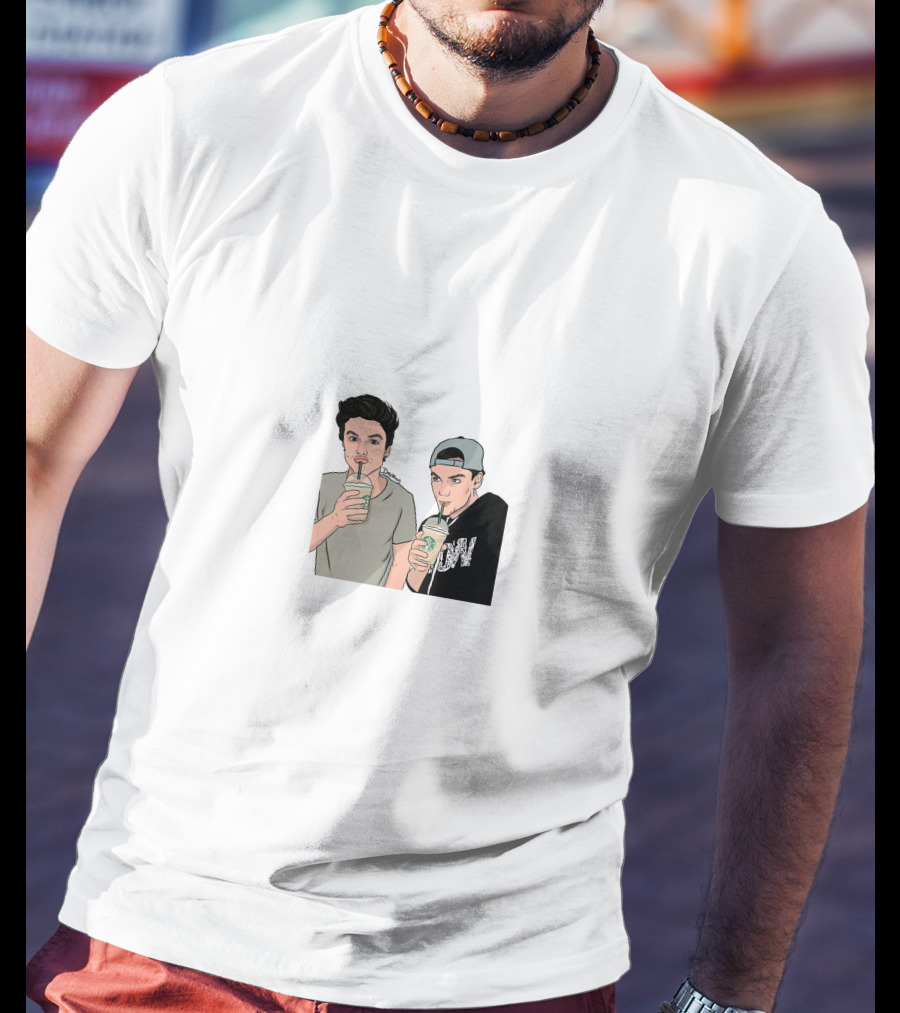 Dolan Twins Drinking Iconic Paraody With Starbucks Beverage Outfits T-Shirt