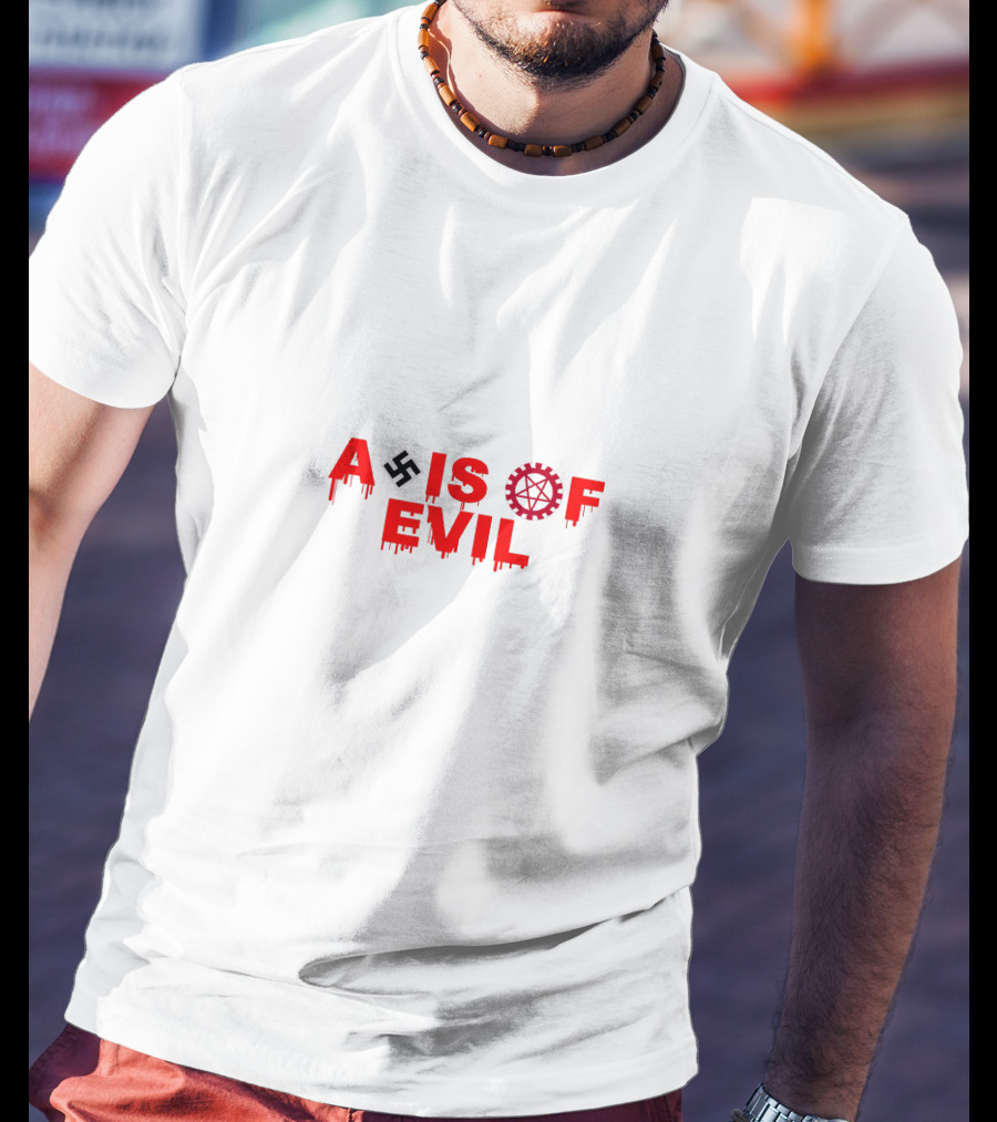Axis Of Evil Swastika Gear Symbol Dripping T-Shirt