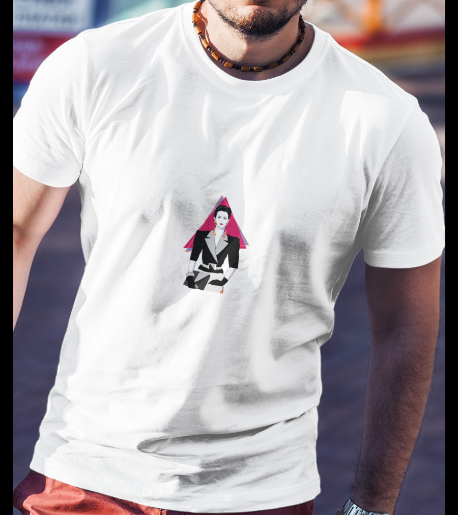 Office Retro Style Black And White Suit Triangular Background T-Shirt