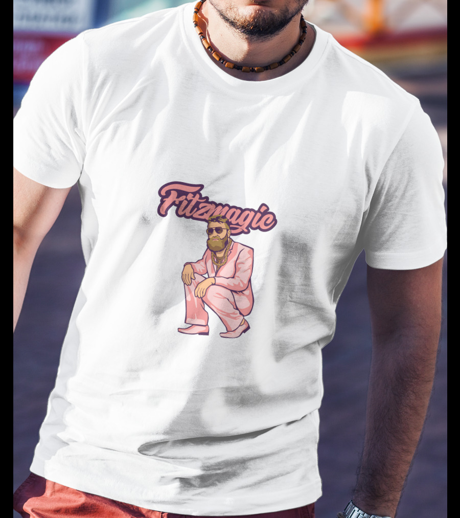 Fitzmagic Pink Suit Beard Sunglasses T-Shirt