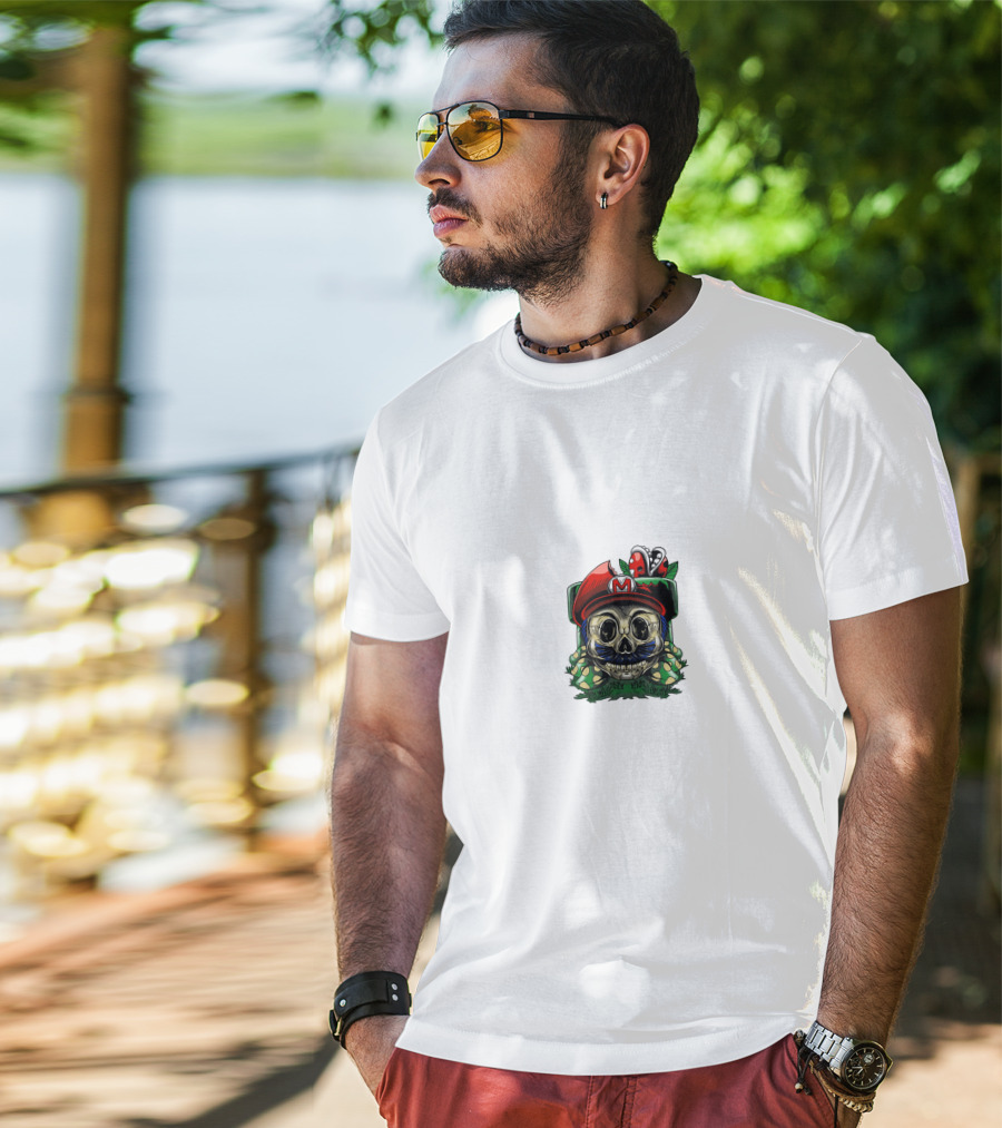 Oompaville Skull Mario Piranha Plant Mashup T-Shirt