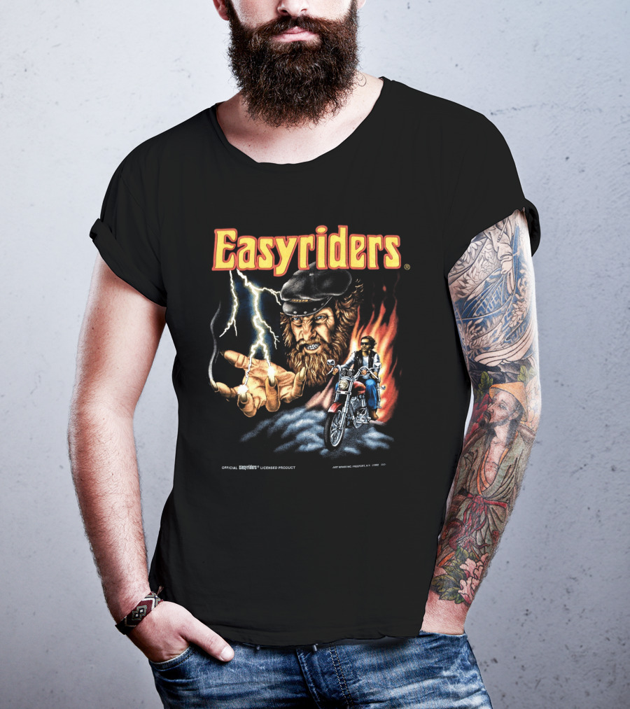 Easyriders Vintage 3D Emblem Lightning Biker Made In U.S.A T-Shirt
