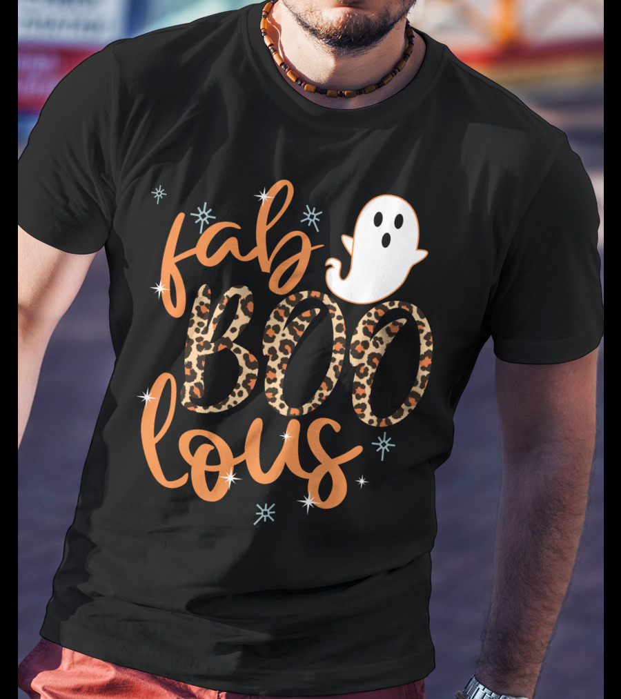 Faboolous Leopard Print Halloween Ghost T-Shirt