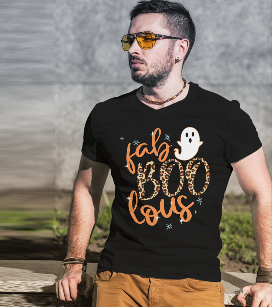 Faboolous Leopard Print Halloween Ghost T-Shirt