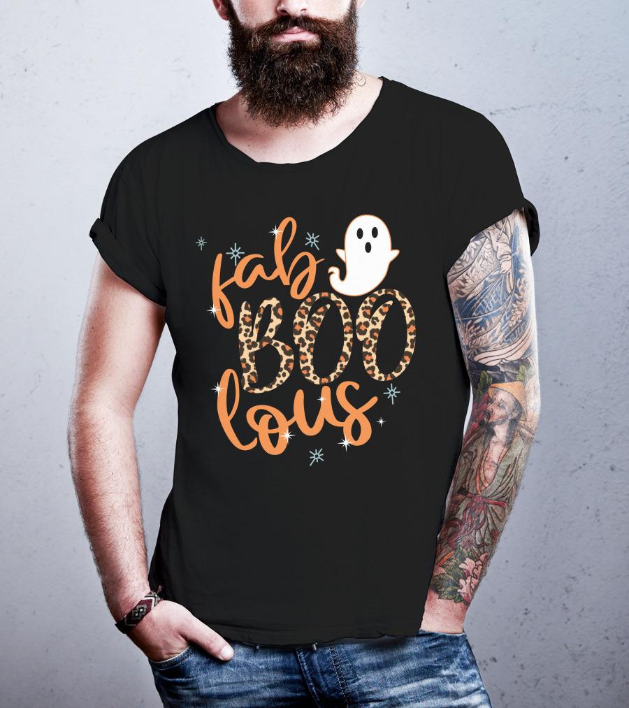Faboolous Leopard Print Halloween Ghost T-Shirt