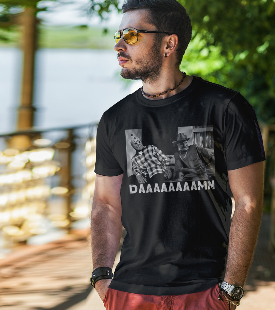 Slashers Daaaaaaamn Jason Voorhees And Freddy Krueger Reaction Scene T-Shirt