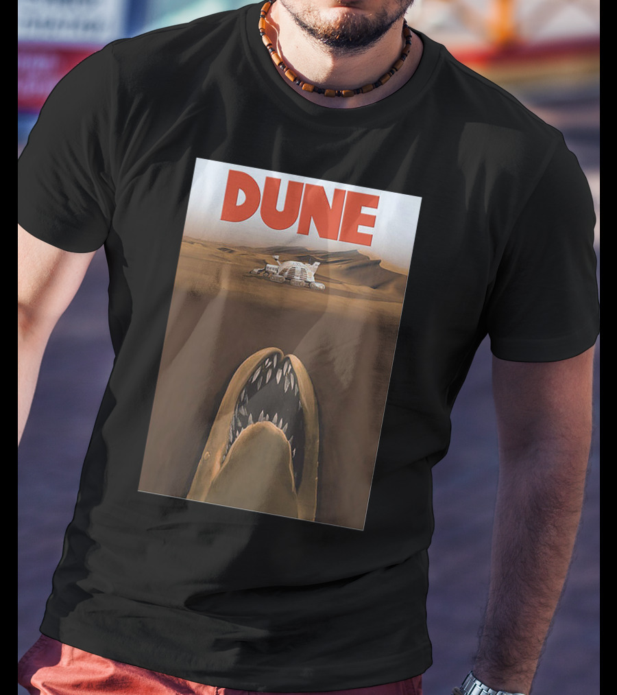 Dune Sandworm Layered Desert Scene T-Shirt