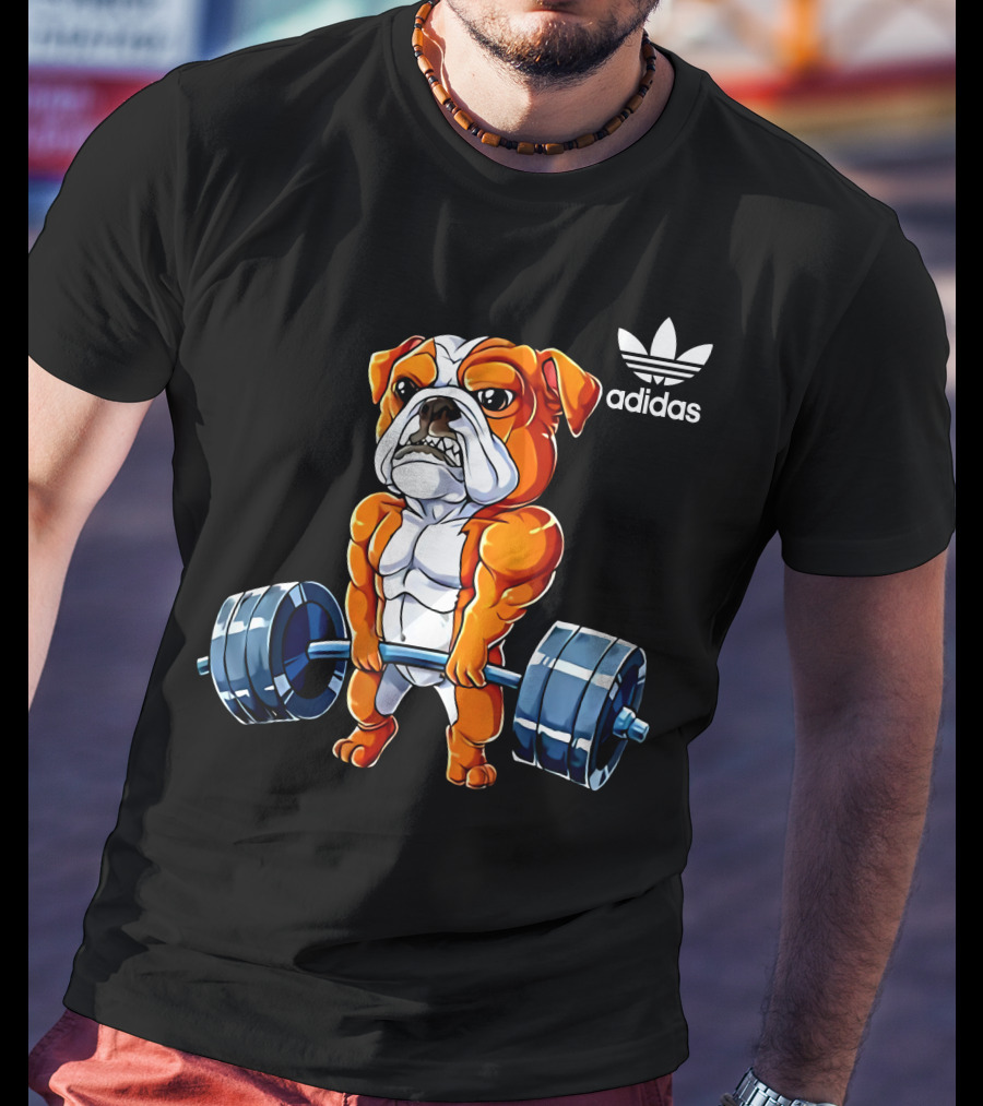 English Bulldog Funny Weightlifting Deadlift Fitness Gym Men T-Shirt