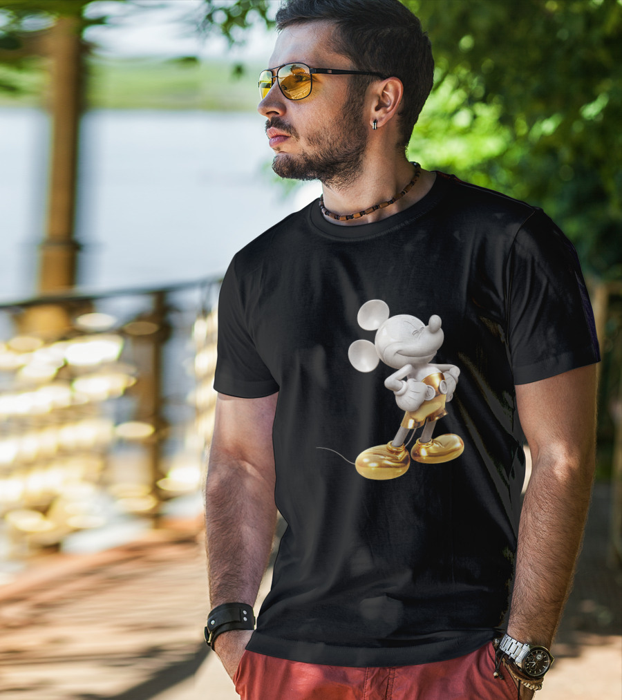 Mickey Mouse Gold Pose Disney Vintage Look T-Shirt