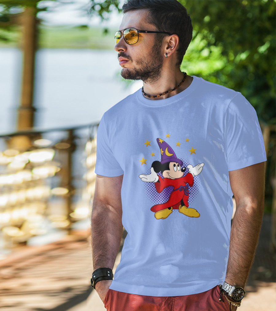 Mickey Mouse Wizard Sorcerer's Apprentice Magic Stars T-Shirt