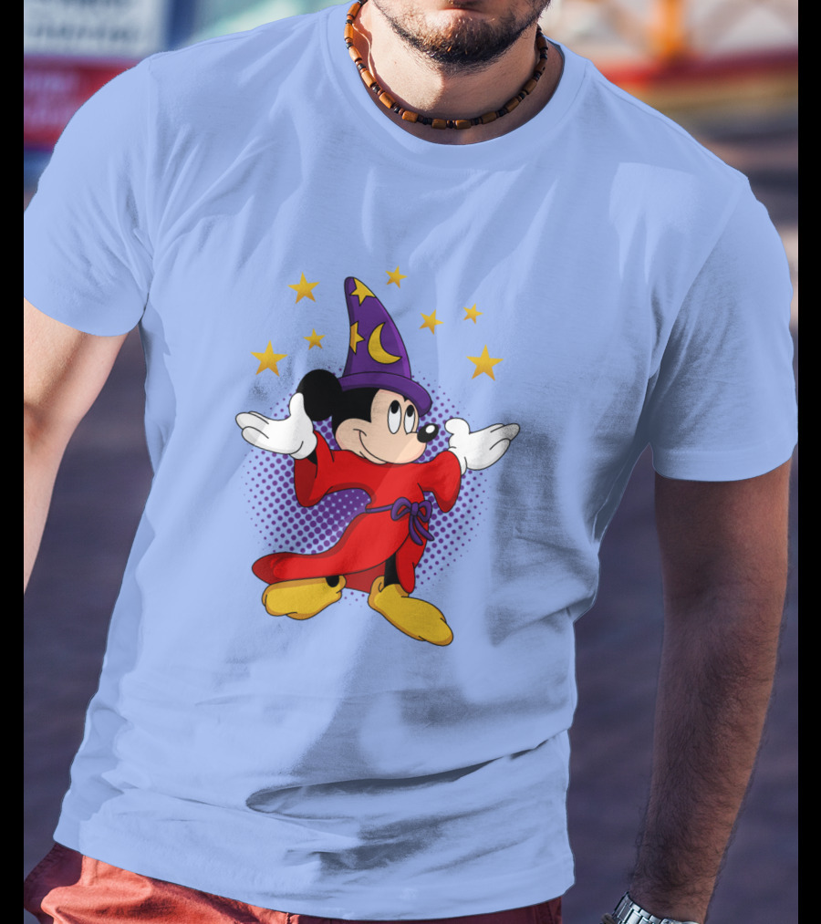 Mickey Mouse Wizard Sorcerer's Apprentice Magic Stars T-Shirt
