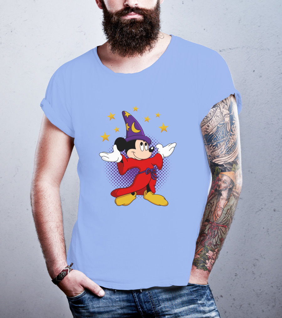 Mickey Mouse Wizard Sorcerer's Apprentice Magic Stars T-Shirt