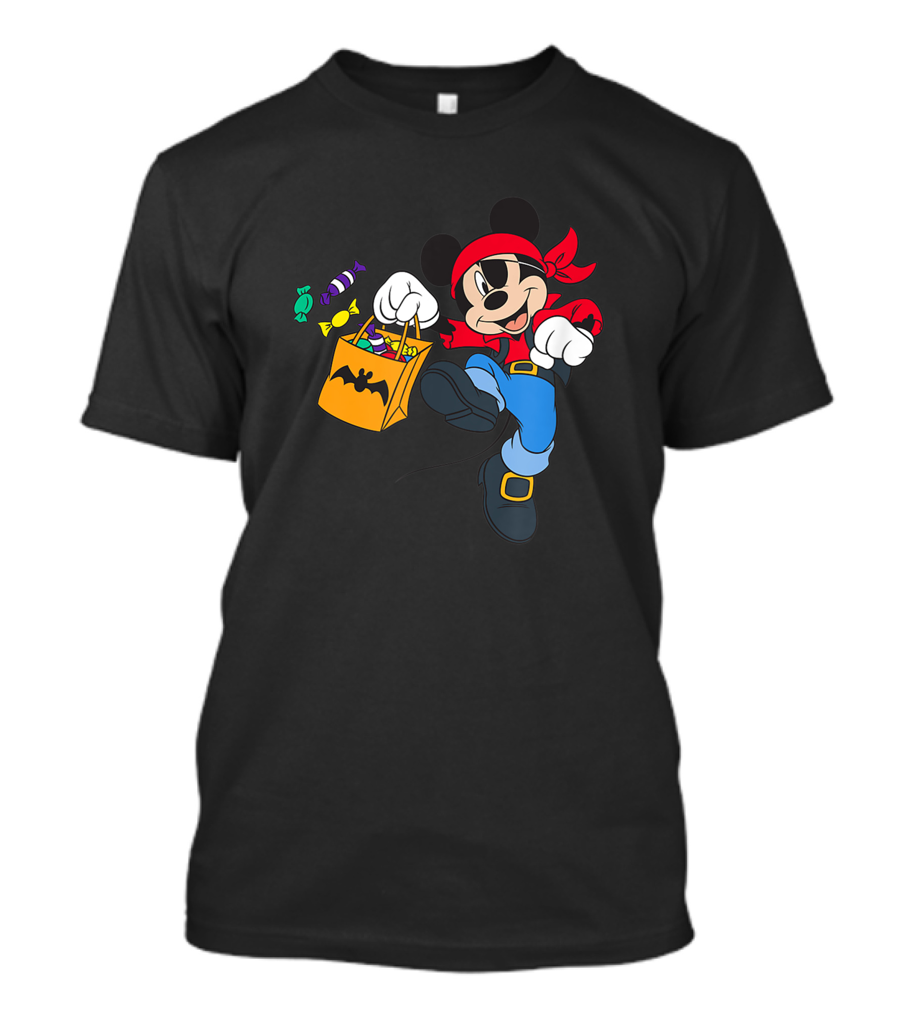 Disney Halloween Mickey Mouse Pirate Trick Or Treating Candy Bag T-Shirt