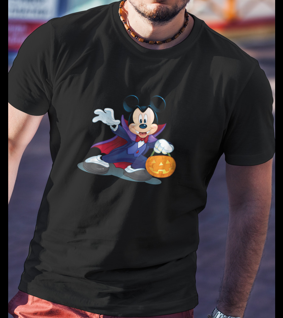 Disney Halloween Mickey Mouse Vampire Pumpkin T-Shirt