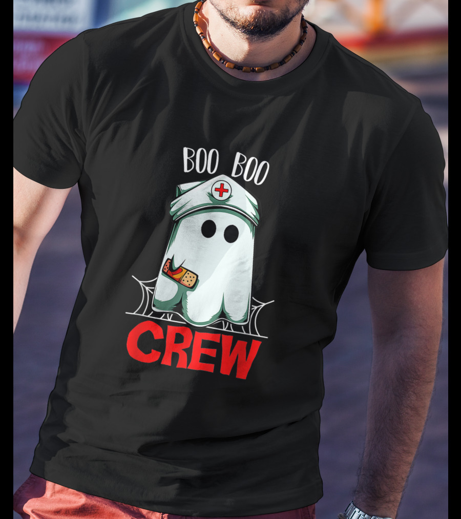 Boo Boo Halloween Crew Nurse Ghost Funny Scary T-Shirt