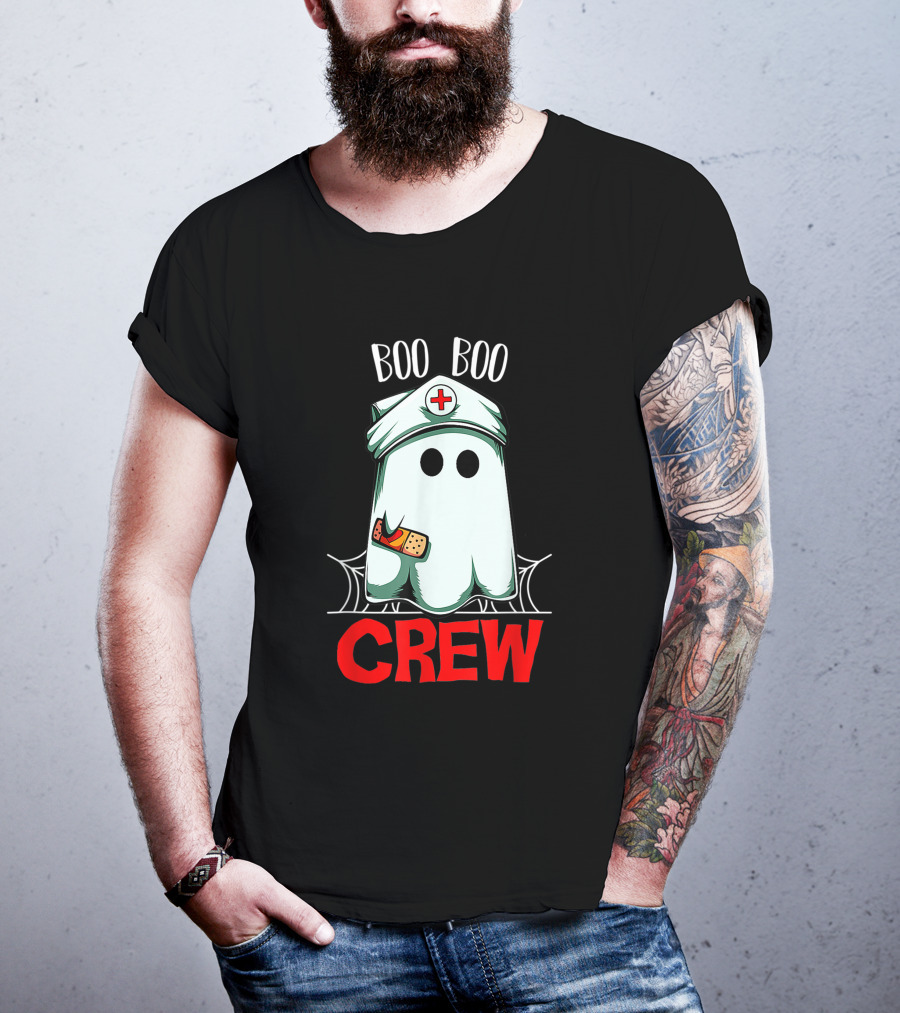 Boo Boo Halloween Crew Nurse Ghost Funny Scary T-Shirt