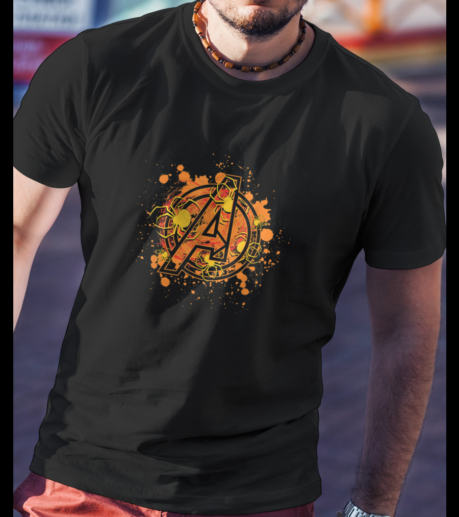Avengers Marvel Spooky Spider Logo Halloween Burst T-Shirt