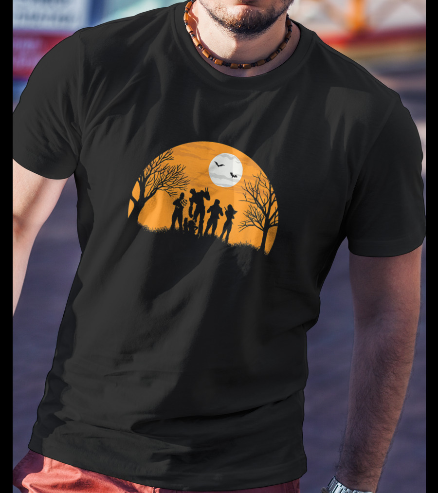 Guardians Of The Galaxy Halloween Silhouette Scene Marvel T-Shirt