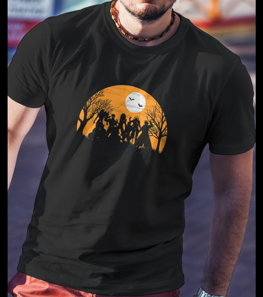 Marvel X Halloween Silhouettes Full Moon Bats T-Shirt