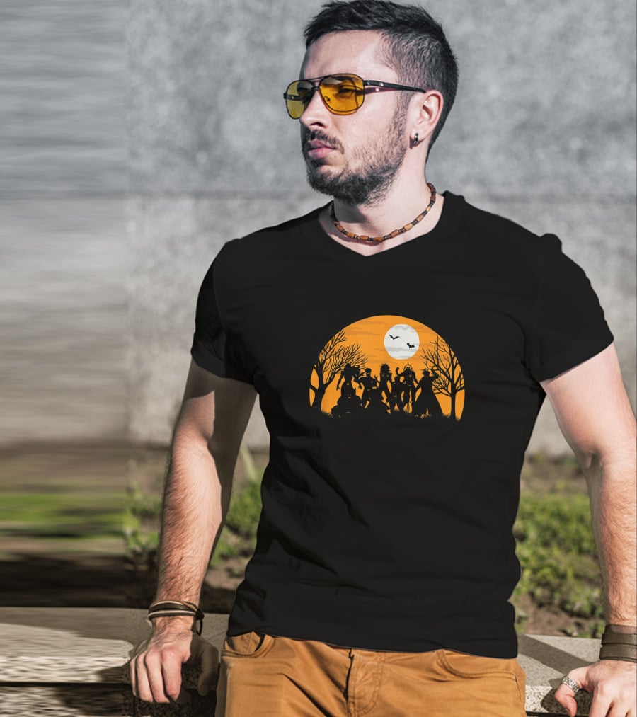 Marvel X Halloween Silhouettes Full Moon Bats T-Shirt