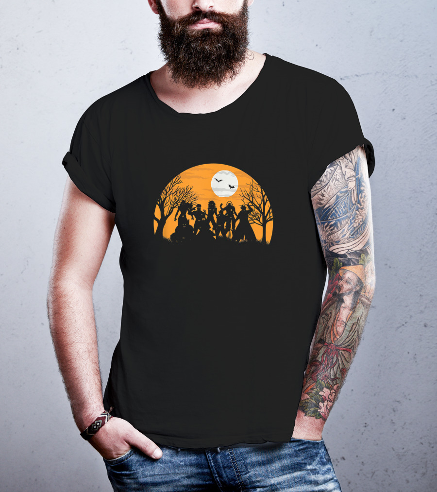 Marvel X Halloween Silhouettes Full Moon Bats T-Shirt