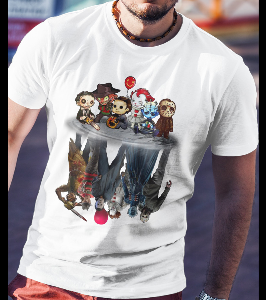 Family Is Everything Horror Icons Reflection T-Shirt
