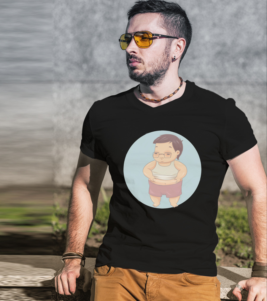 AnhBeo Round Cartoon Character T-Shirt