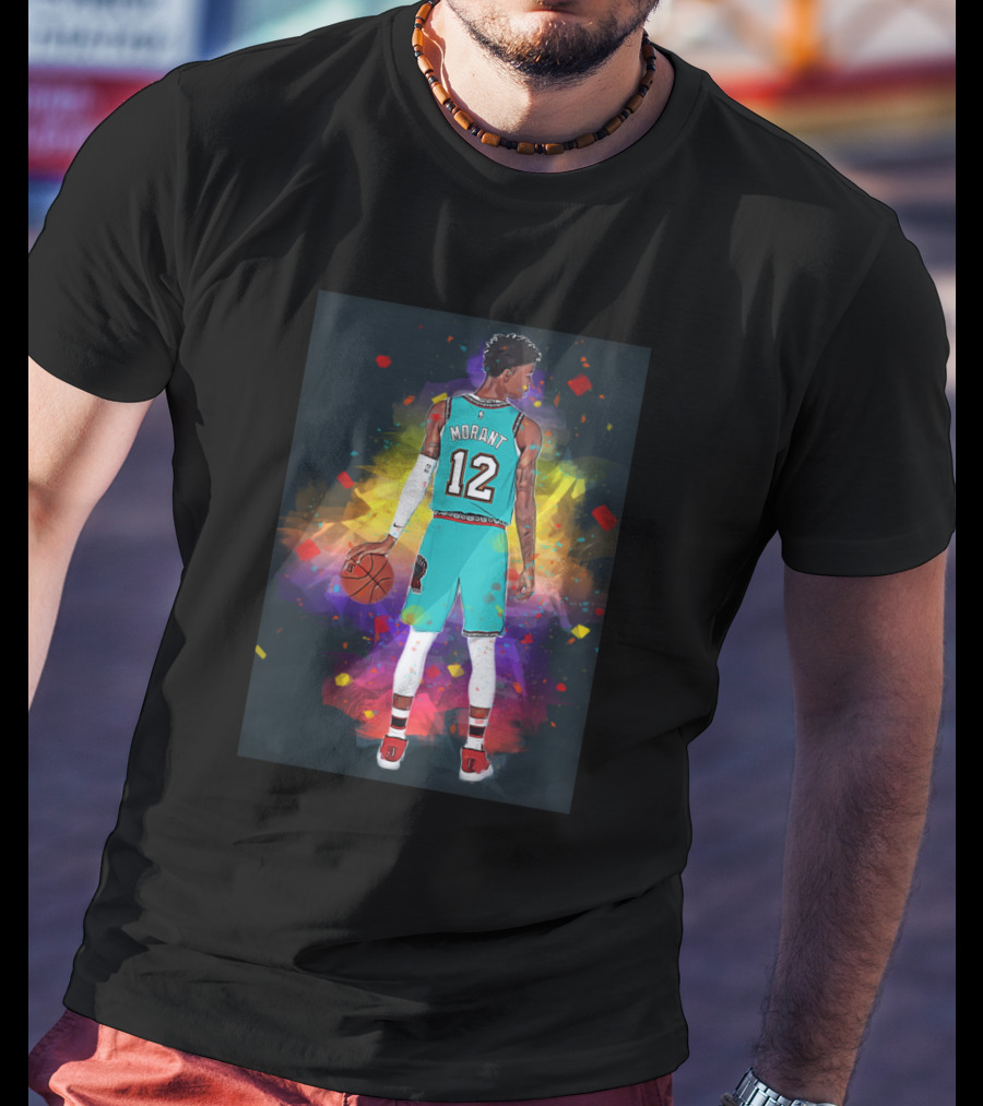 Ja Morant 12 Memphis Grizzlies Colorful Basketball T-Shirt