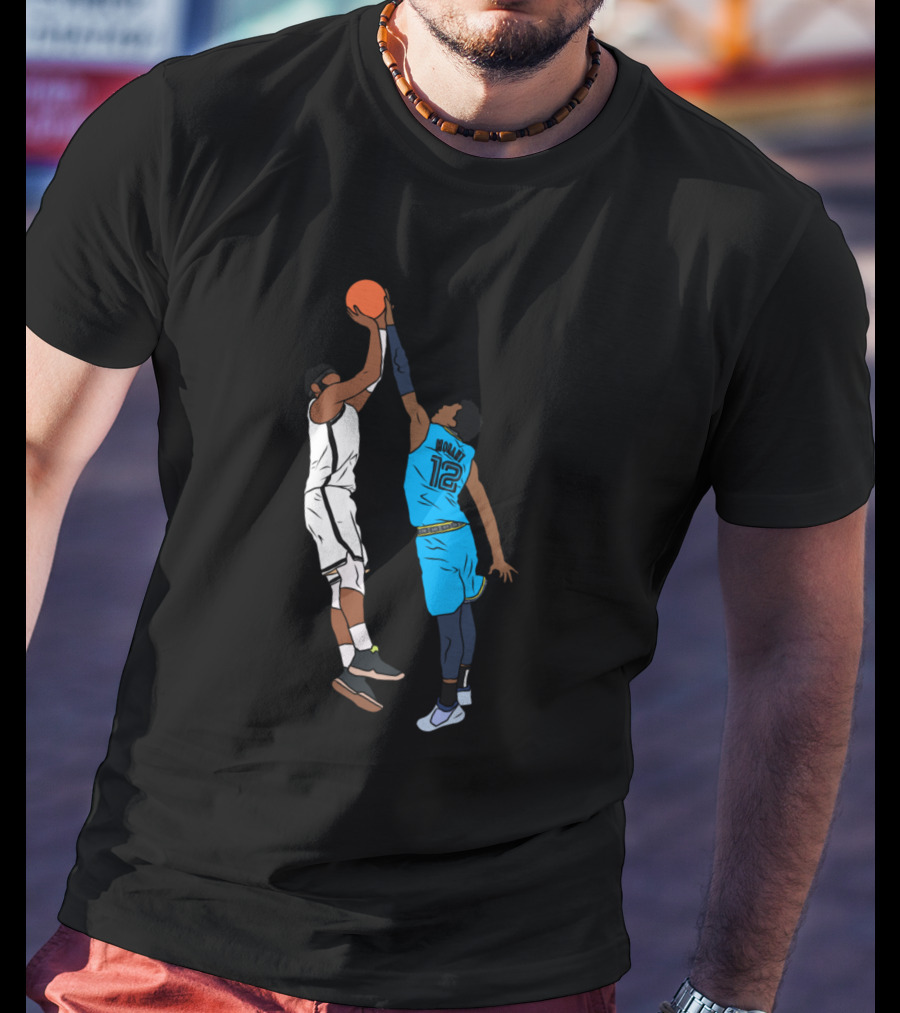 Ja Morant Blocks Kyrie Game Winner Basketball Moment T-Shirt