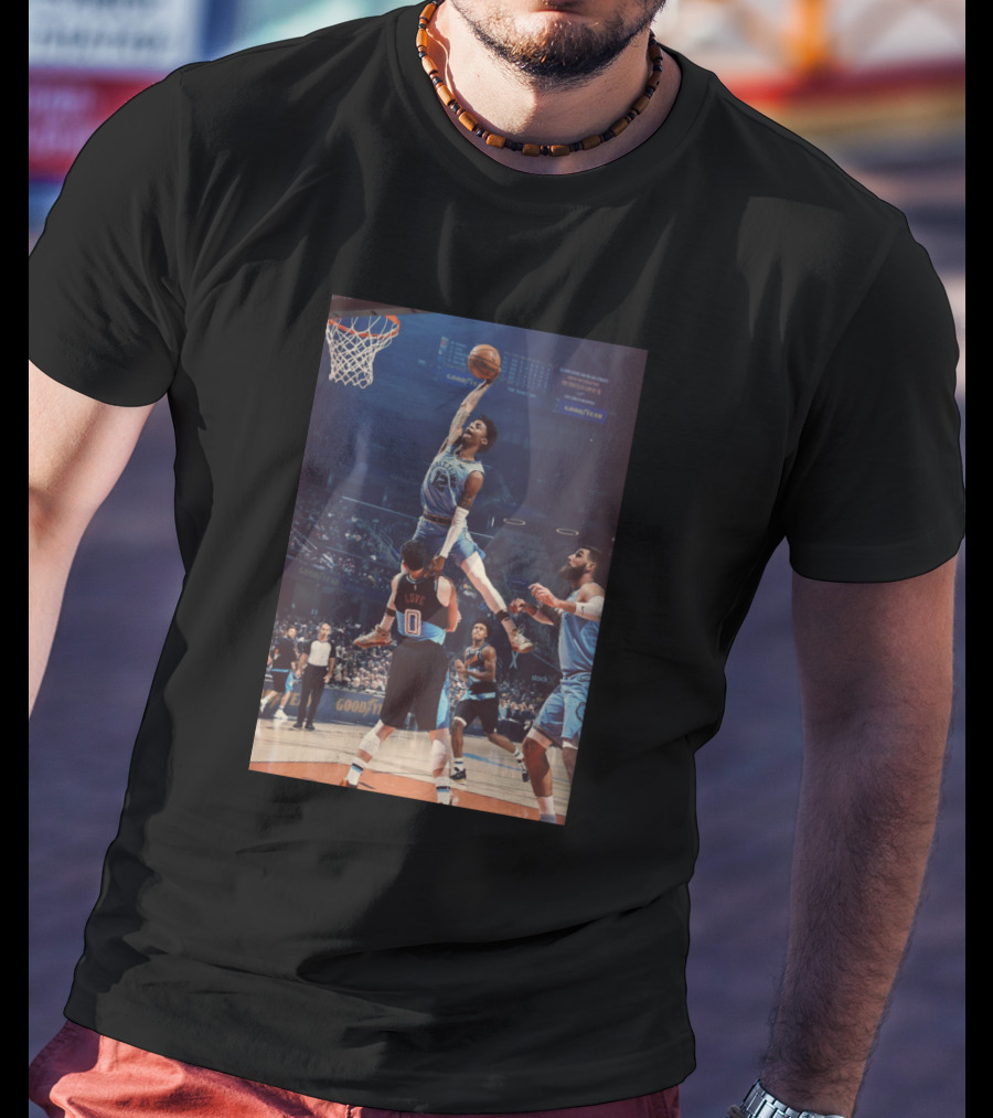 Ja Morant Dunk Over Love Basketball Action Scene T-Shirt