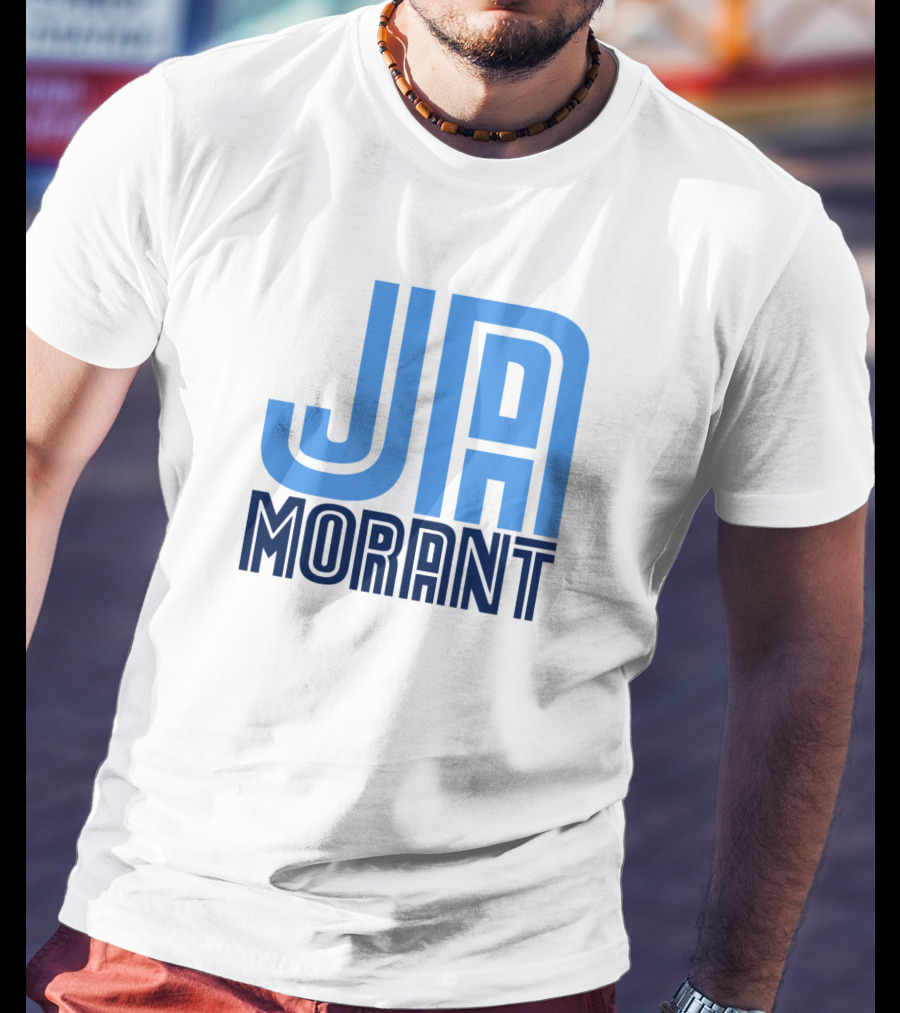Ja Morant Memphis Basketball Blue Text T-Shirt