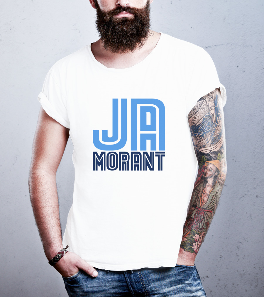 Ja Morant Memphis Basketball Blue Text T-Shirt