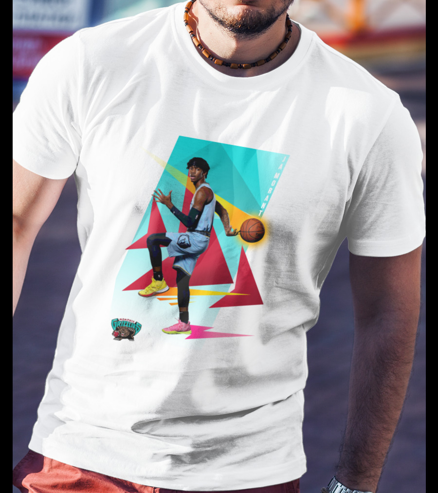 Ja Morant Memphis Grizzlies Retro Vibe Basketball Action T-Shirt