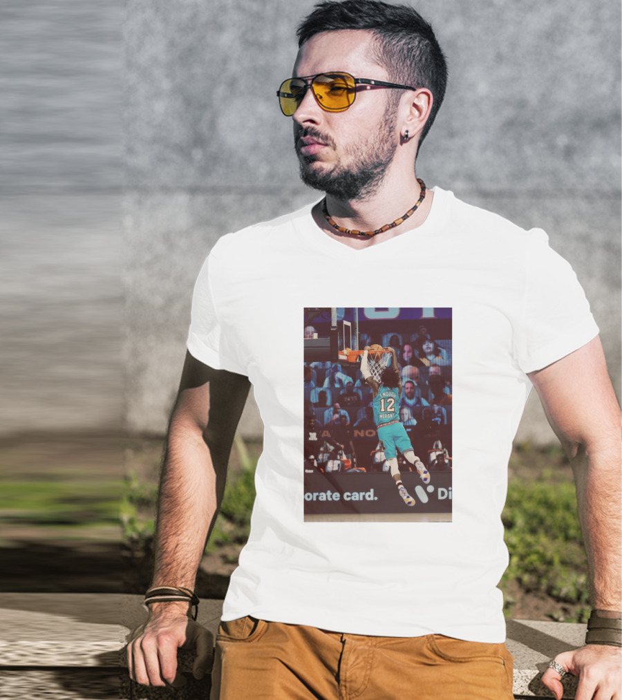 Funny Slamdunk Morant Number 12 Basketball Dunking Scene T-Shirt