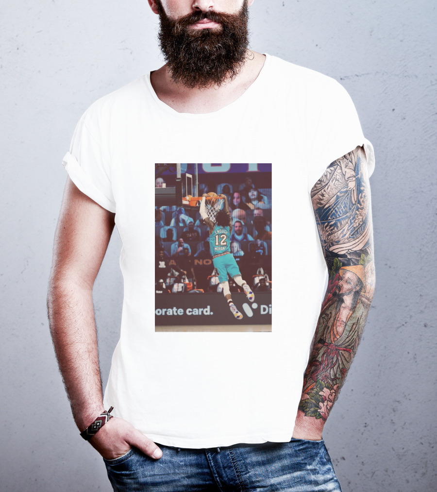 Funny Slamdunk Morant Number 12 Basketball Dunking Scene T-Shirt